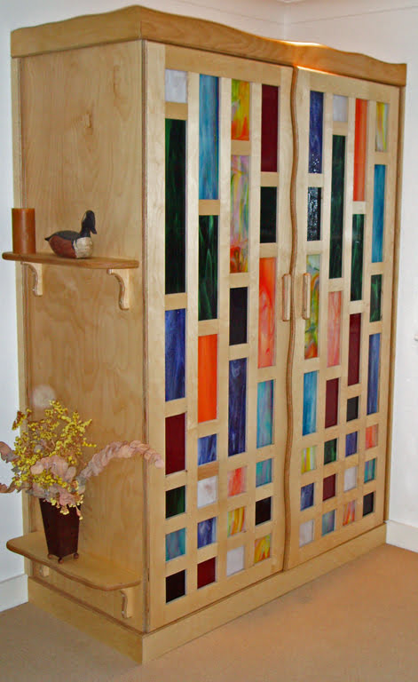 Cupboard - birch ply & stained glass