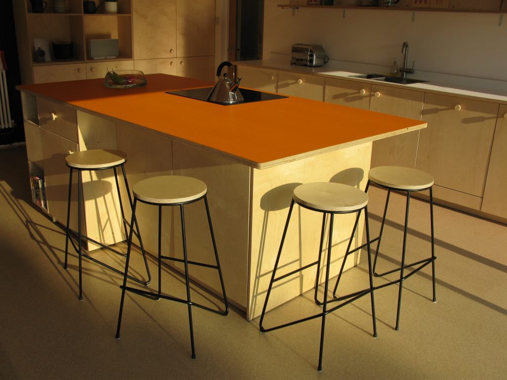 kitchen birch ply island
