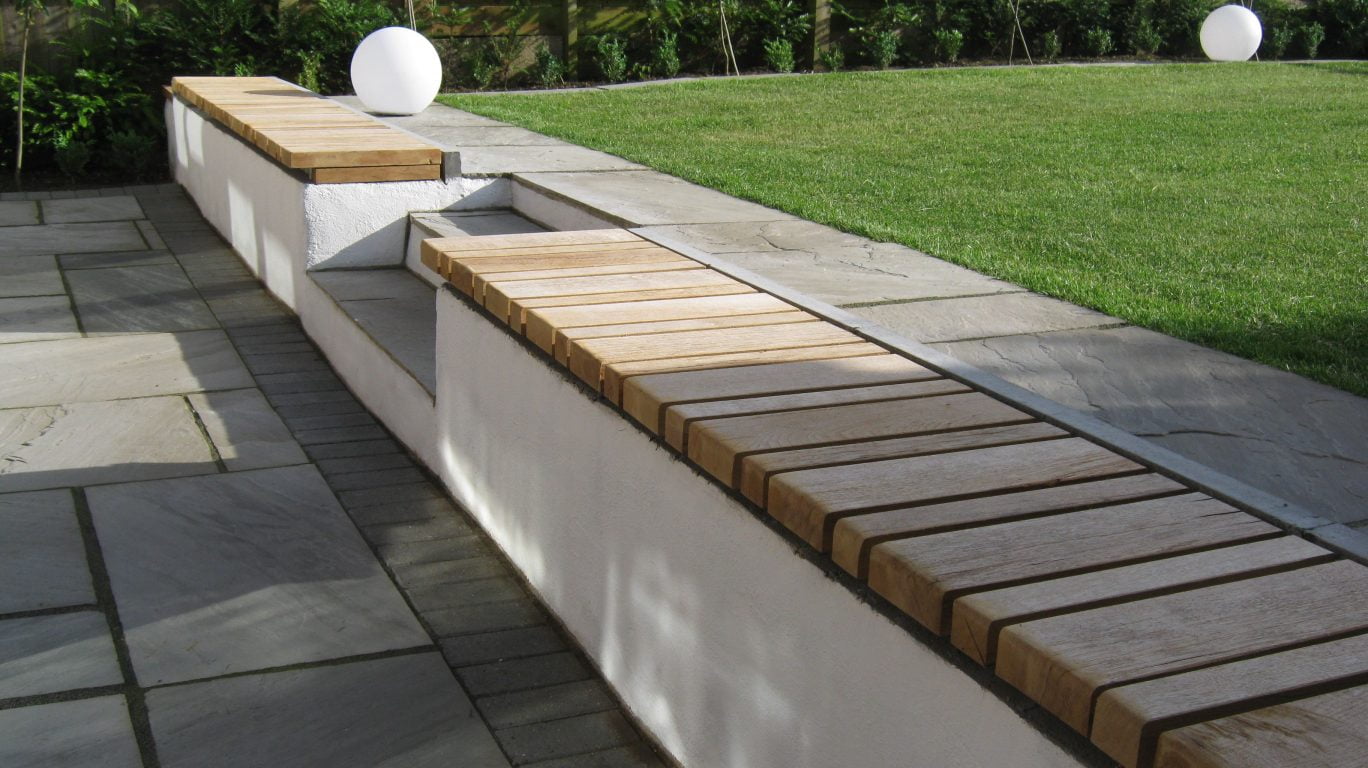 garden bench oak galvanised steel frame