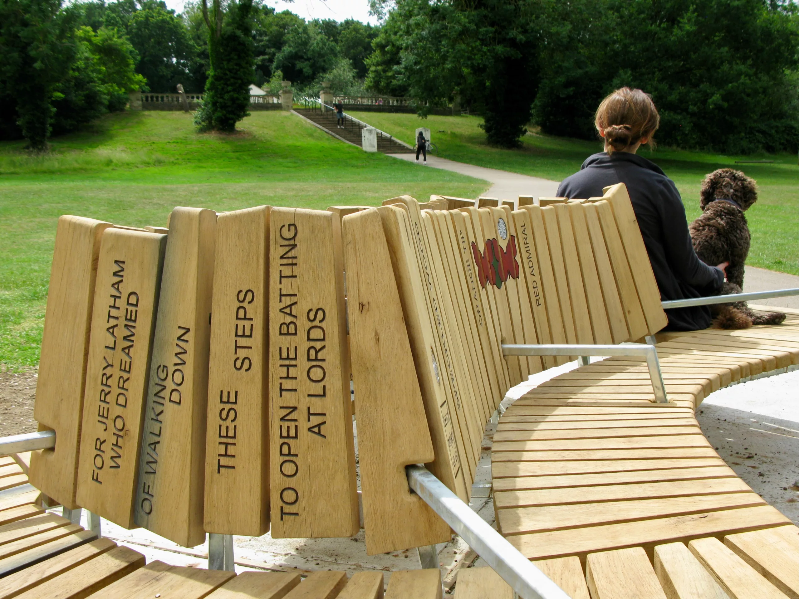 butterfly park bench oak