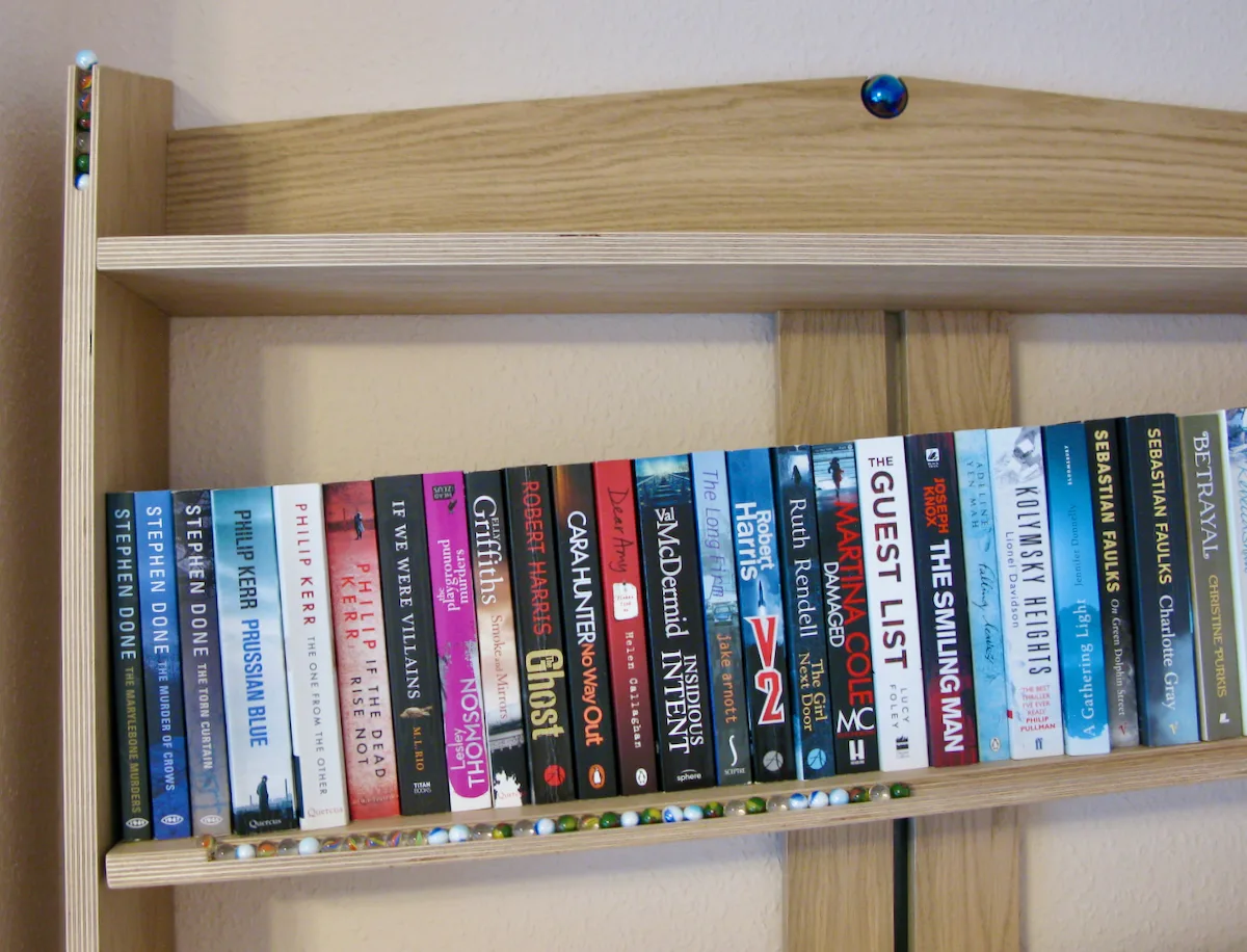 marble-run lounge units in oak veneered birch ply