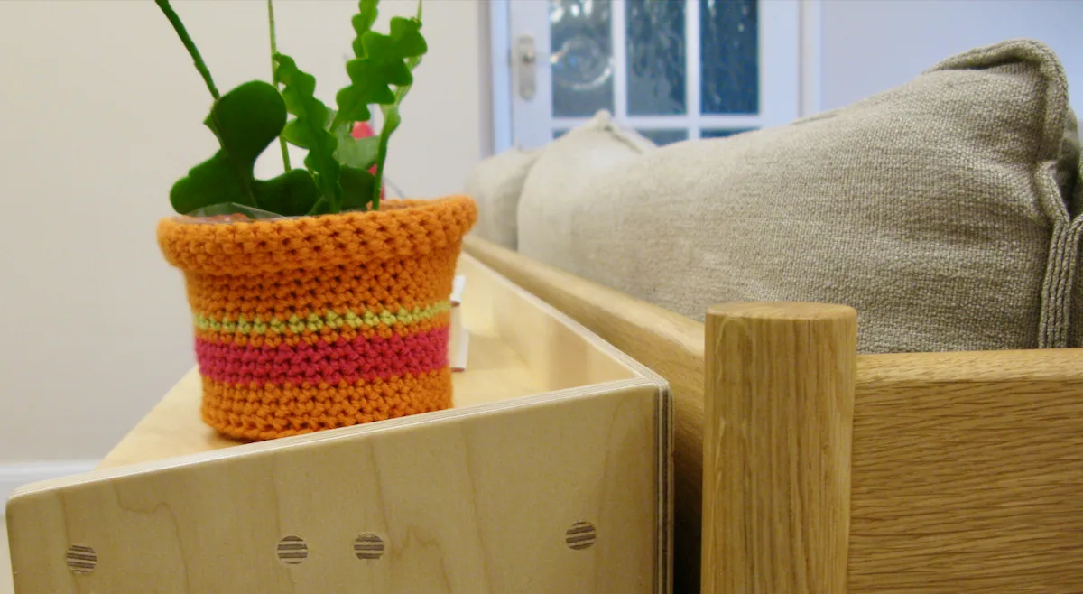 sofa bookcase in birch ply