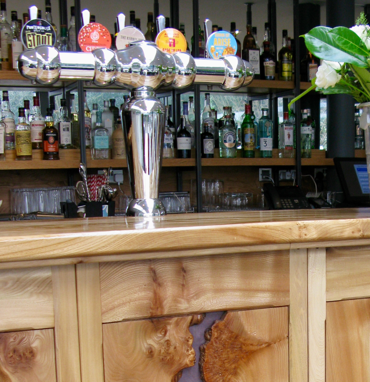 waney edge elm bar counter