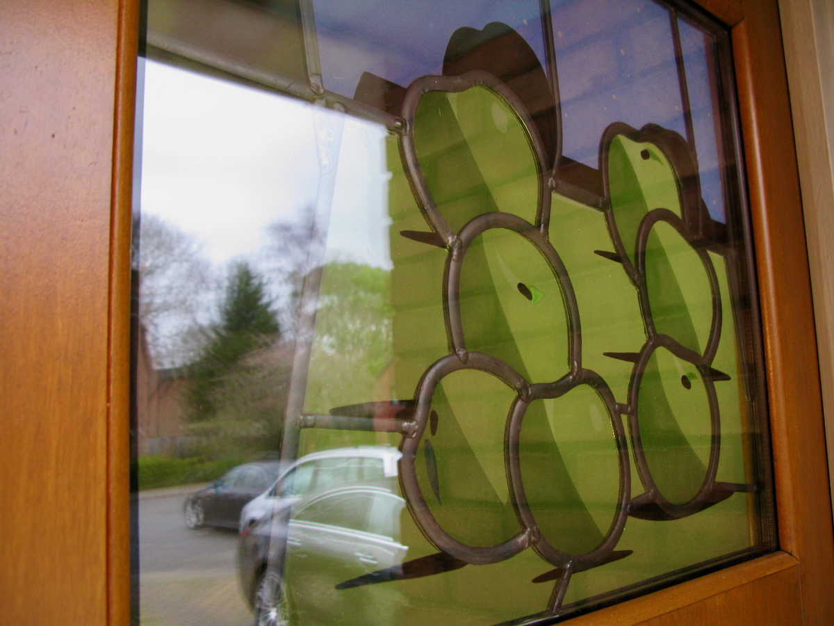 birch ply front door stained glass