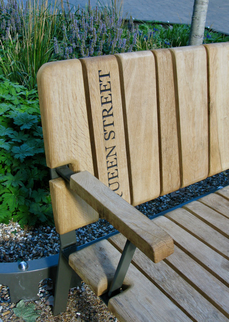 local oak public bench