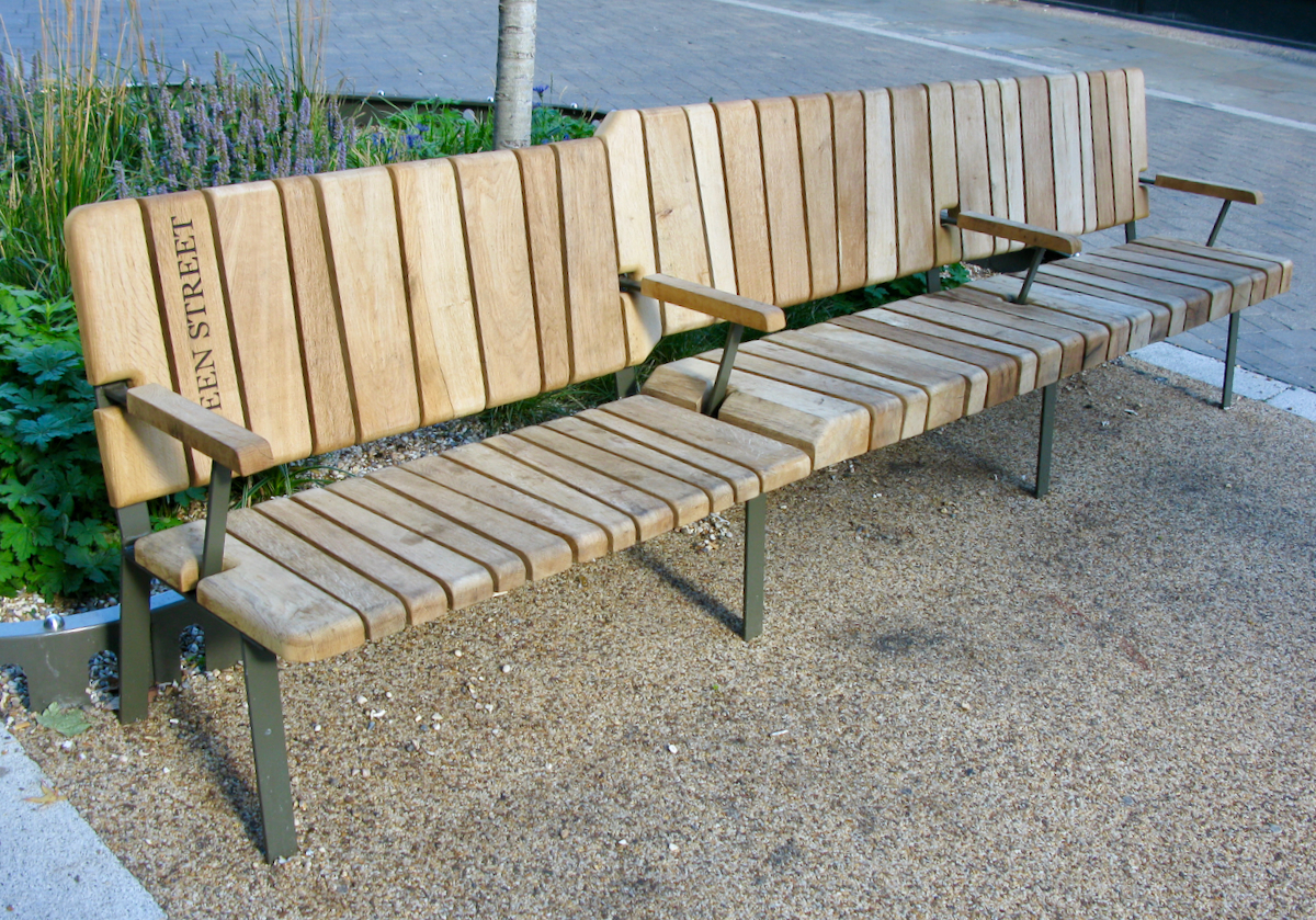 local oak public bench