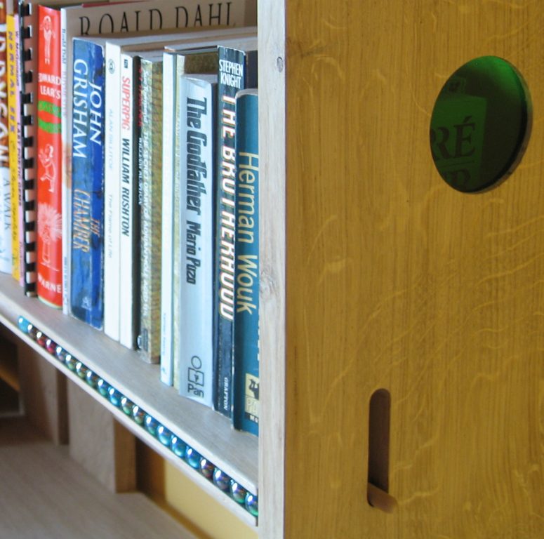 oak see-saw bookcase