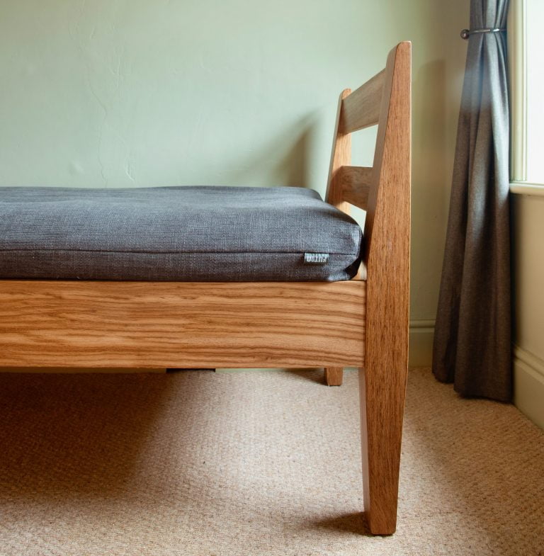 shaker day bed in local brown oak