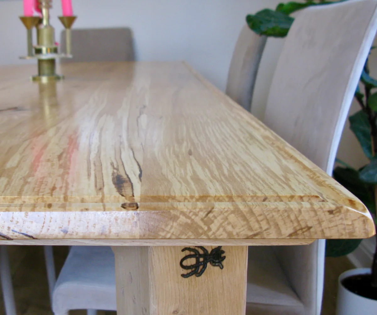 dining table in spalted beech and english oak